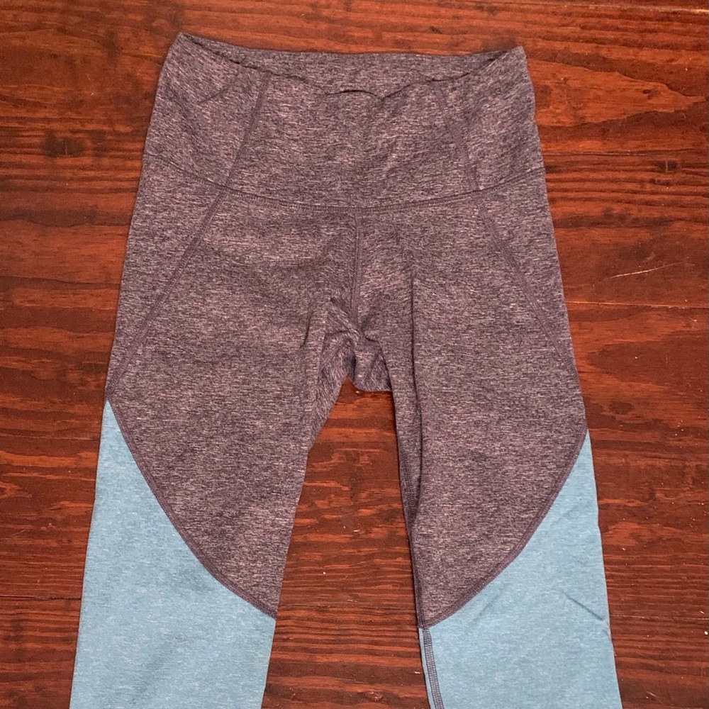 OLD NAVY Gray Aqua Green White Crop Leggings Sz S